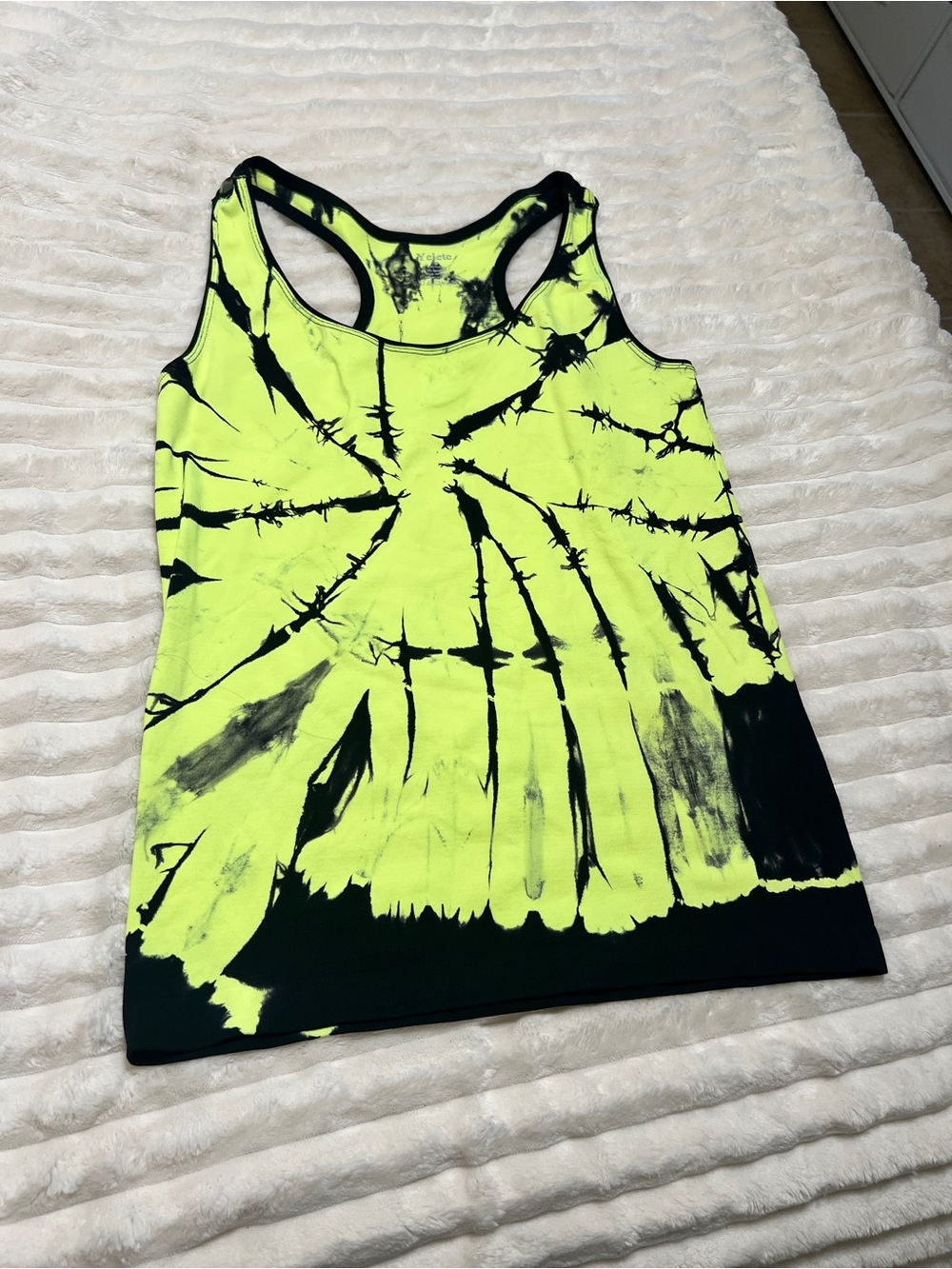 Yelete Neon Tie-Dye Racerback Tank Top workout top